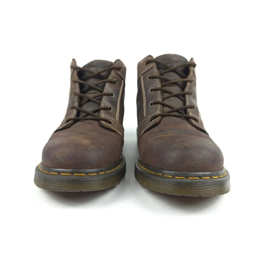 DR MARTENS Vintage 12119 Ankle Work Boot Brown Leather 90s Y2k Streetwear Grunge